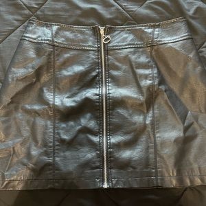 Black Leather Mini Skirt